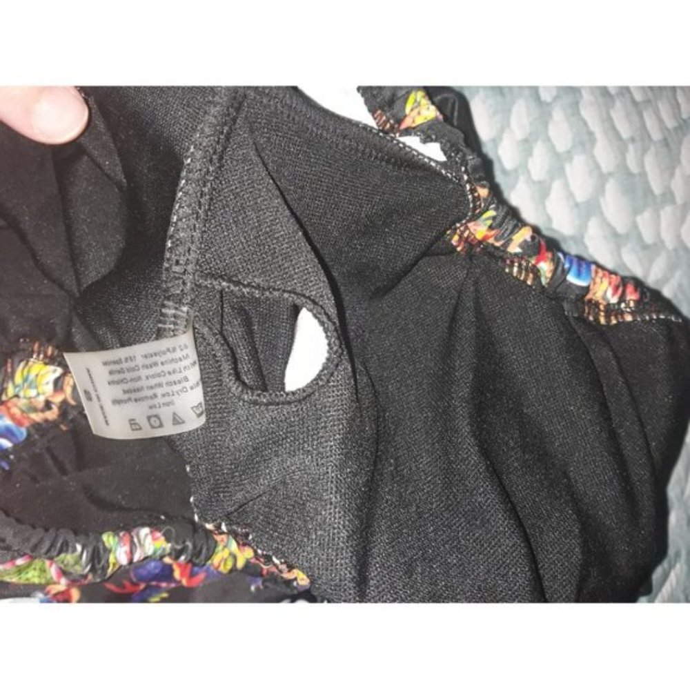 NWOT SHEIN Black Dragon Print Off-Shoulder Ring Detail High Waisted Bikini Set - Picture 11 of 13